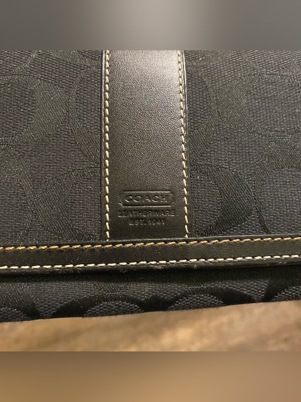 Coach Black Wallet Womens Snap Trifold Zipper Pocket - Picture 2 of 8